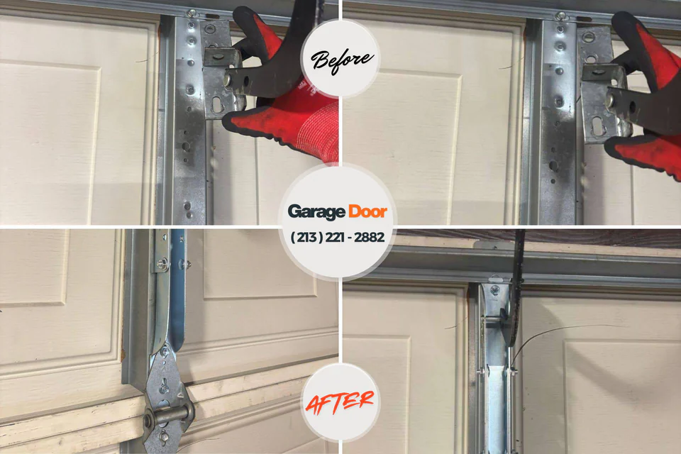 Before and after: garage door repair Seminole Manor, FL